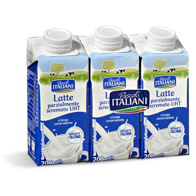 Latte parzialmente scremato UHT a lunga conservazione 3 pezzi