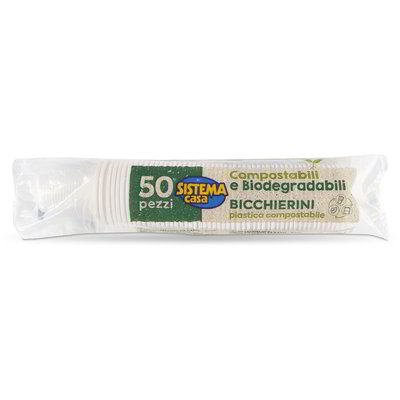 Bicchierini in plastica compostabile 50 pezzi 80cc