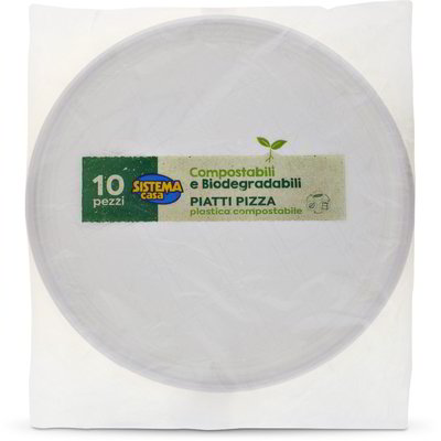 Piatti pizza in plastica compostabile 10 pezzi