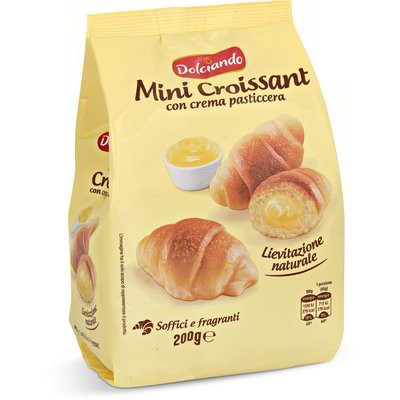 Mini croissant con crema pasticcera