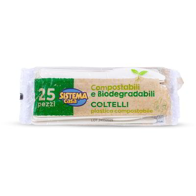 Coltelli in plastica compostabile 25 pezzi