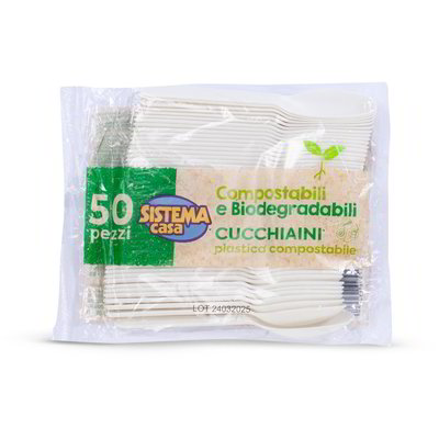 Cucchiaini in plastica compostabile 50 pezzi