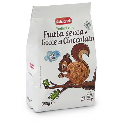 Biscotti frollini con frutta secca e gocce di cioccolato