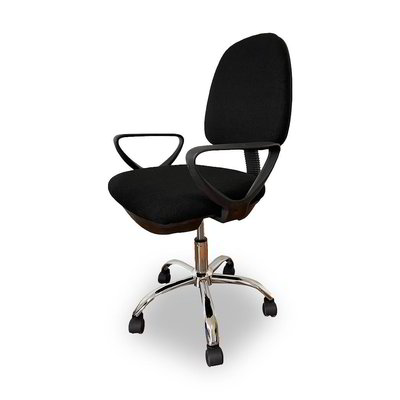 Sedia da scrivania in tessuto con base cromata
