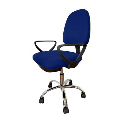 Sedia da scrivania in tessuto con base cromata