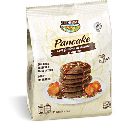 Pancake con farina di avena e cacao