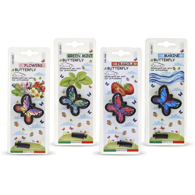 Deodorante per auto farfalla profumazioni assortite