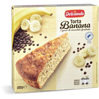 Torta banana e gocce di cioccolato fondente