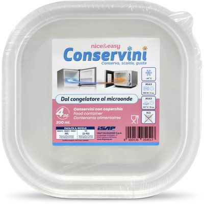 Contenitori conservini con coperchio 4 pezzi
