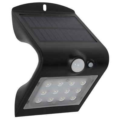 Lampada solare led da parete - Nero