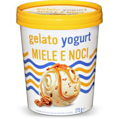 Gelato allo yogurt con miele e noci