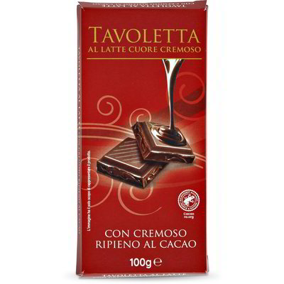 Cioccolato al latte con cuore cremoso