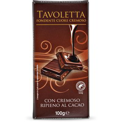 Cioccolato fondente con cuore cremoso