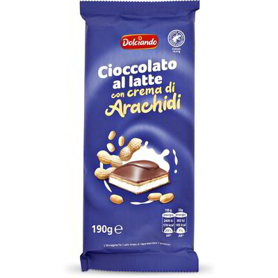 Cioccolato al latte con crema di arachidi