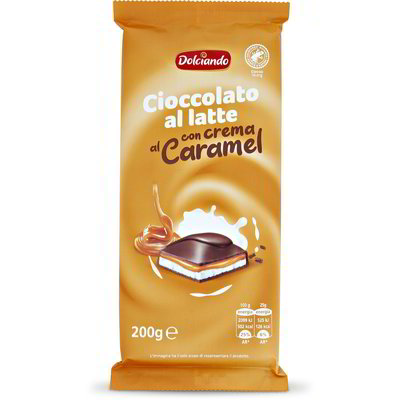 Cioccolato al latte con crema al caramello