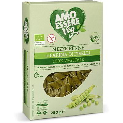 Mezze penne di farina di piselli