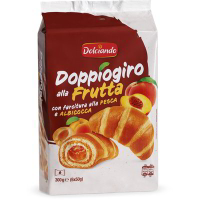 Croissant doppiogiro alla frutta con farcitura alla pesca e albicocca