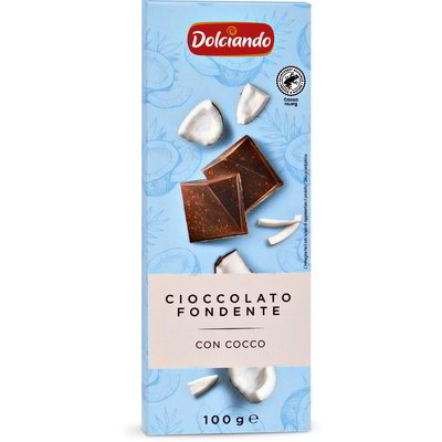 Tavoletta cioccolato fondente con cocco