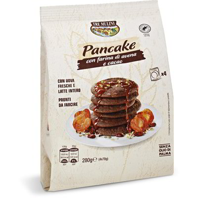 Pancake con farina di avena e cacao