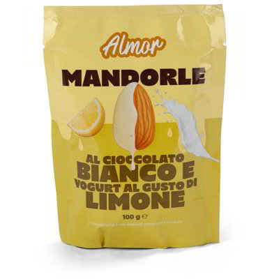 Mandorle al cioccolato bianco e yogurt al gusto di limone