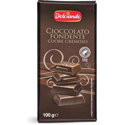 Tavoletta cioccolato fondente con cuore cremoso
