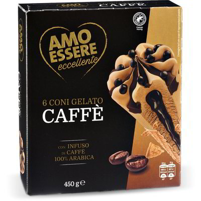 Coni gelato caffè 6 pezzi