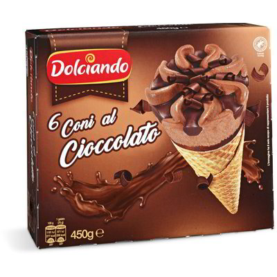 Coni gelato al cioccolato 6 pezzi