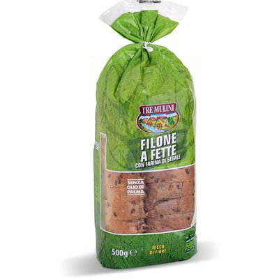 Pane filone a fette con farina di segale