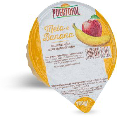 Polpa di frutta gusto mela e banana