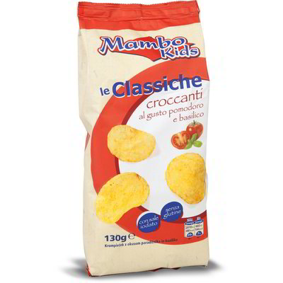 Patatine classiche croccanti al gusto pomodoro e basilico