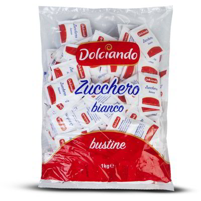 Zucchero bianco in bustine