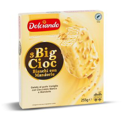 Gelato Big Cioc bianchi con mandorle 3 pezzi