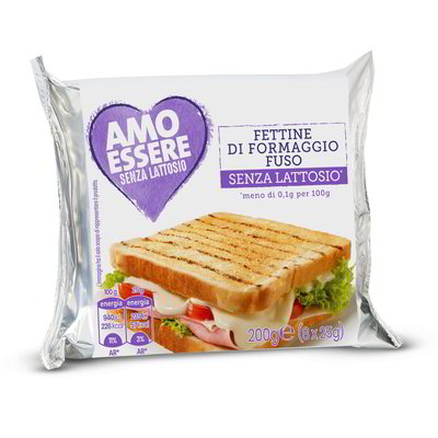 Fettine di formaggio fuso senza lattosio