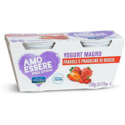 Yogurt magro fragole e fragoline di bosco senza lattosio