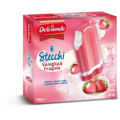 Gelati stecchi vaniglia e fragola 6 pezzi