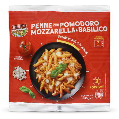 Pasta penne pomodoro mozzarella e basilico surgelate