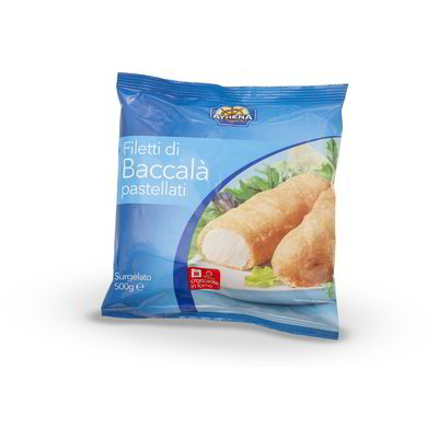 Filetti di baccalà pastellati e surgelati