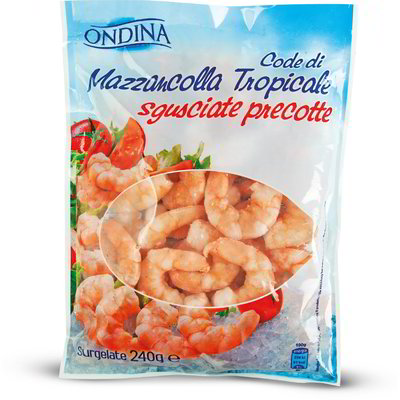 Code di mazzancolla tropicale sgusciate surgelate