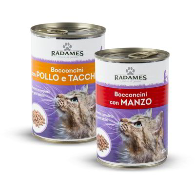 Bocconcini in salsa per gatti con pollo e tacchino / con manzo