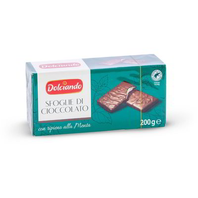 Sfoglie di cioccolato con ripieno alla menta