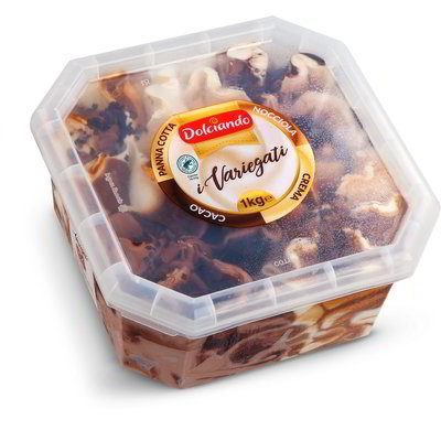 Vaschetta gelato i variegati cacao/panna cotta/nocciola/crema
