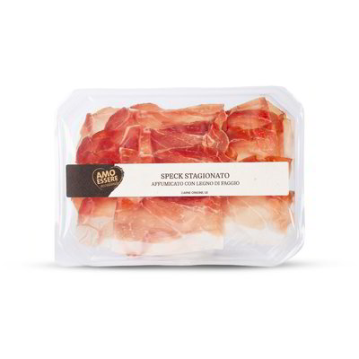 Speck stagionato affumicato con legno di faggio a fette