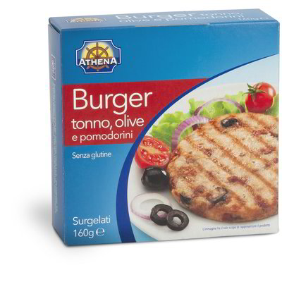 Burger con tonno e merluzzo, pomodorini e olive