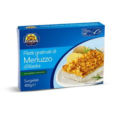 Filetti gratinati di merluzzo d'Alaska surgelati