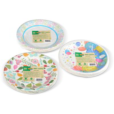 Piatti piani in fibra vegetale 20 pezzi