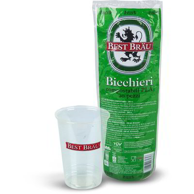 Bicchieri compostabili plastica 20 pezzi