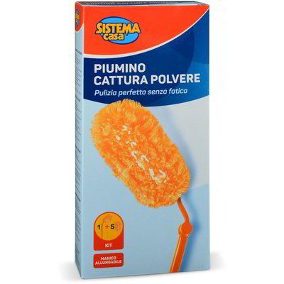 Piumino cattura polvere manico allungabile + 5 ricambi