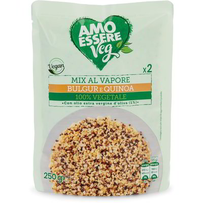 Mix al vapore di bulgur e quinoa