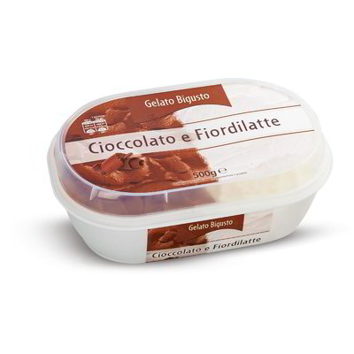 Vaschetta gelato al cioccolato e fiordilatte