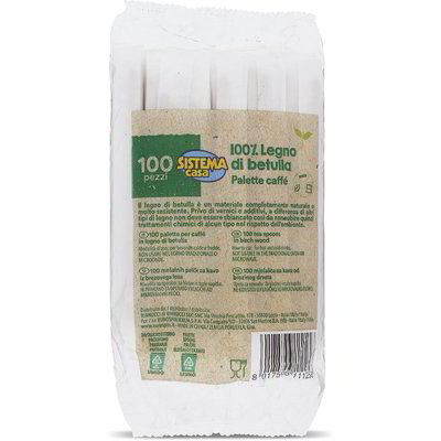 Palette per caffè in legno di betulla 100 pezzi